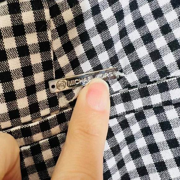 Michael Michael Kors Gingham Pants 8 Mid Rise Straight Leg Plaid Cropped Trouser - Picture 9 of 9